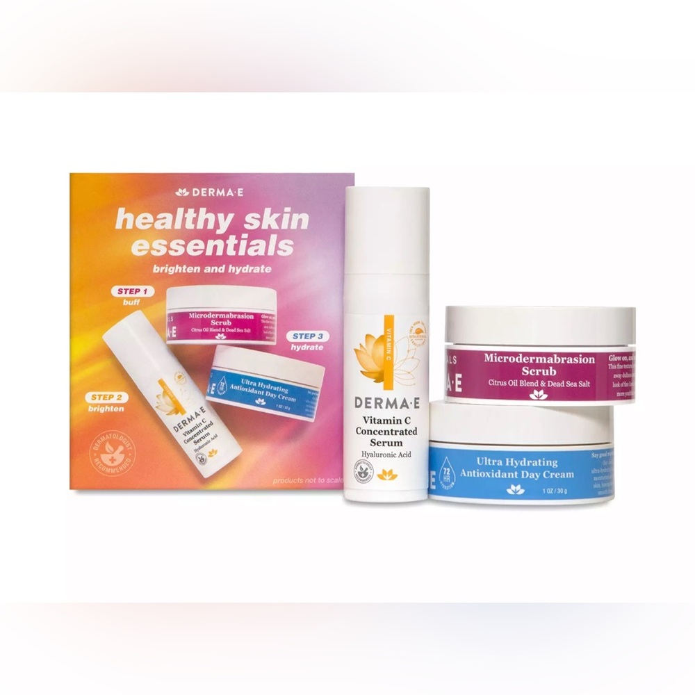 Derma-E | Healthy Skin Essentials Kit Brighten & Hydrate 3 Steps Brighter Skin